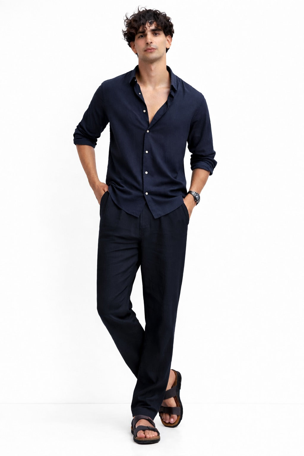 Navy Shirt & Navy Pant Set